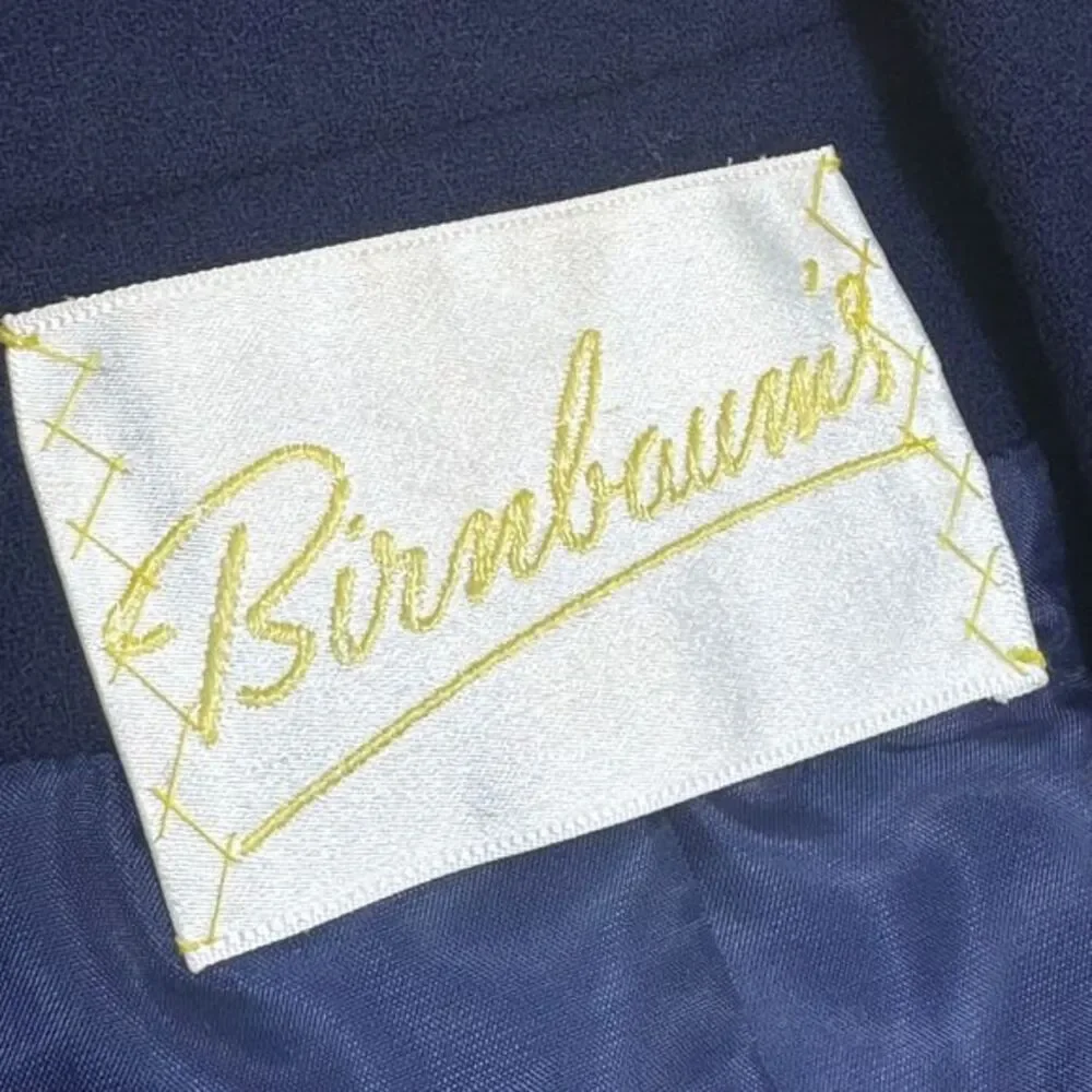 Birnbaum's Navy Blue‎ Professional Skirt Suit Blazer Set Business Office Wear